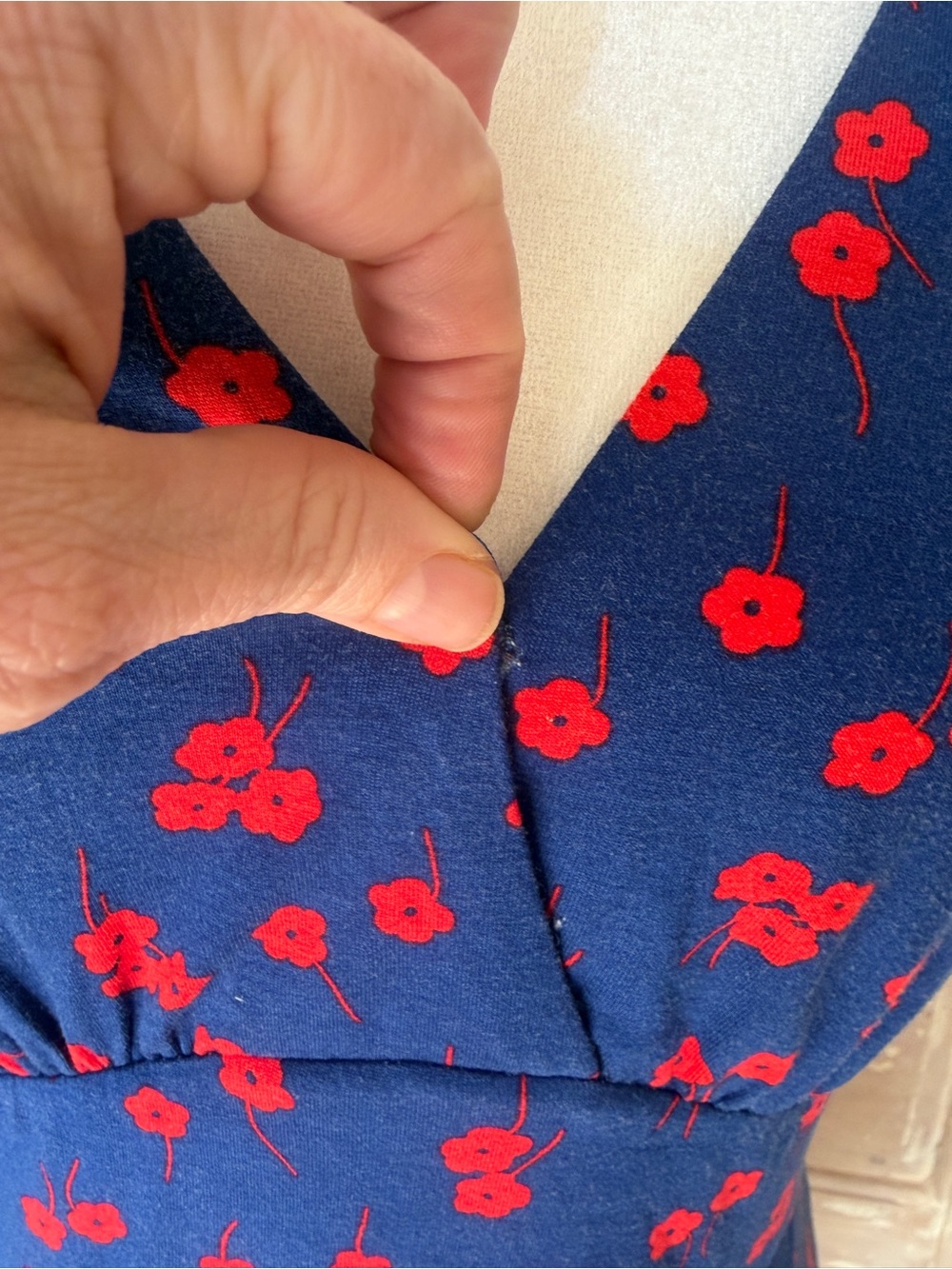 Boden Navy Floral stretchy Maxi Dress with puff sleeves 6R excellent! - Picture 7 of 11